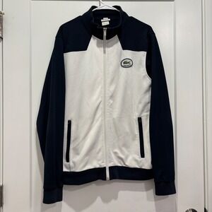 Lacoste Sport Mens Colorblock Track Jacket Navy White Full Zip Size 6 Large
